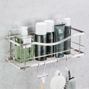 NEW. Premium Silver Bathroom Shower Caddy - Self Adhesive